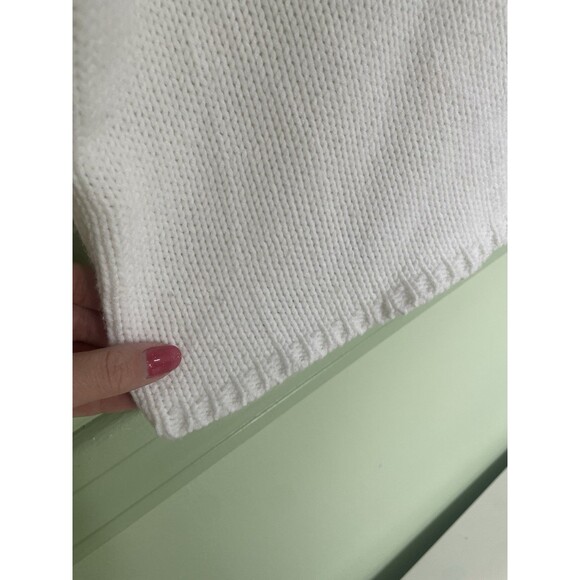 Marsh Landing Women's Mock Neck sleeveless vest Sweater White L coastal beach - Picture 4 of 9